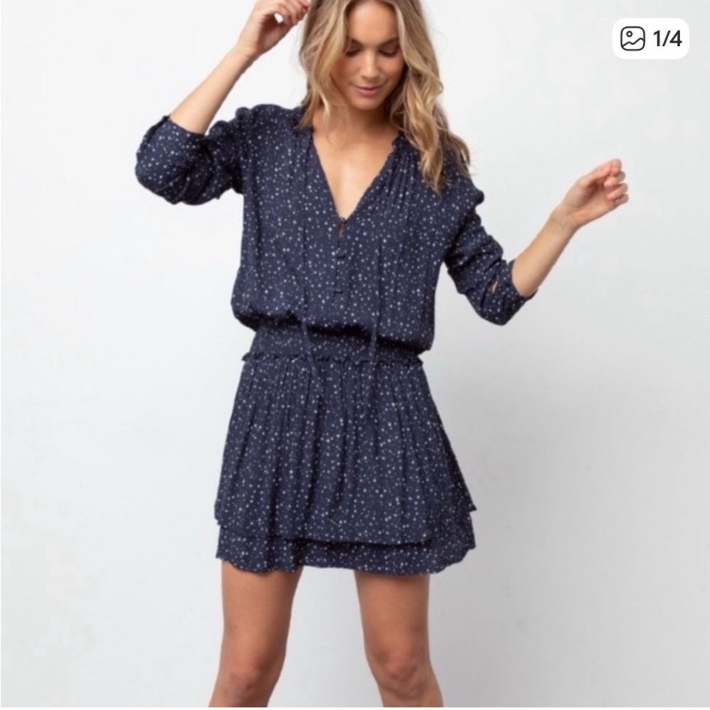 NWT Rails Jasmine Dress in Navy Galaxy Print - Star & Moon - Large